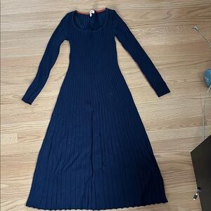 Boden Dark Blue Ribbed Long Sleeve Dress (6)